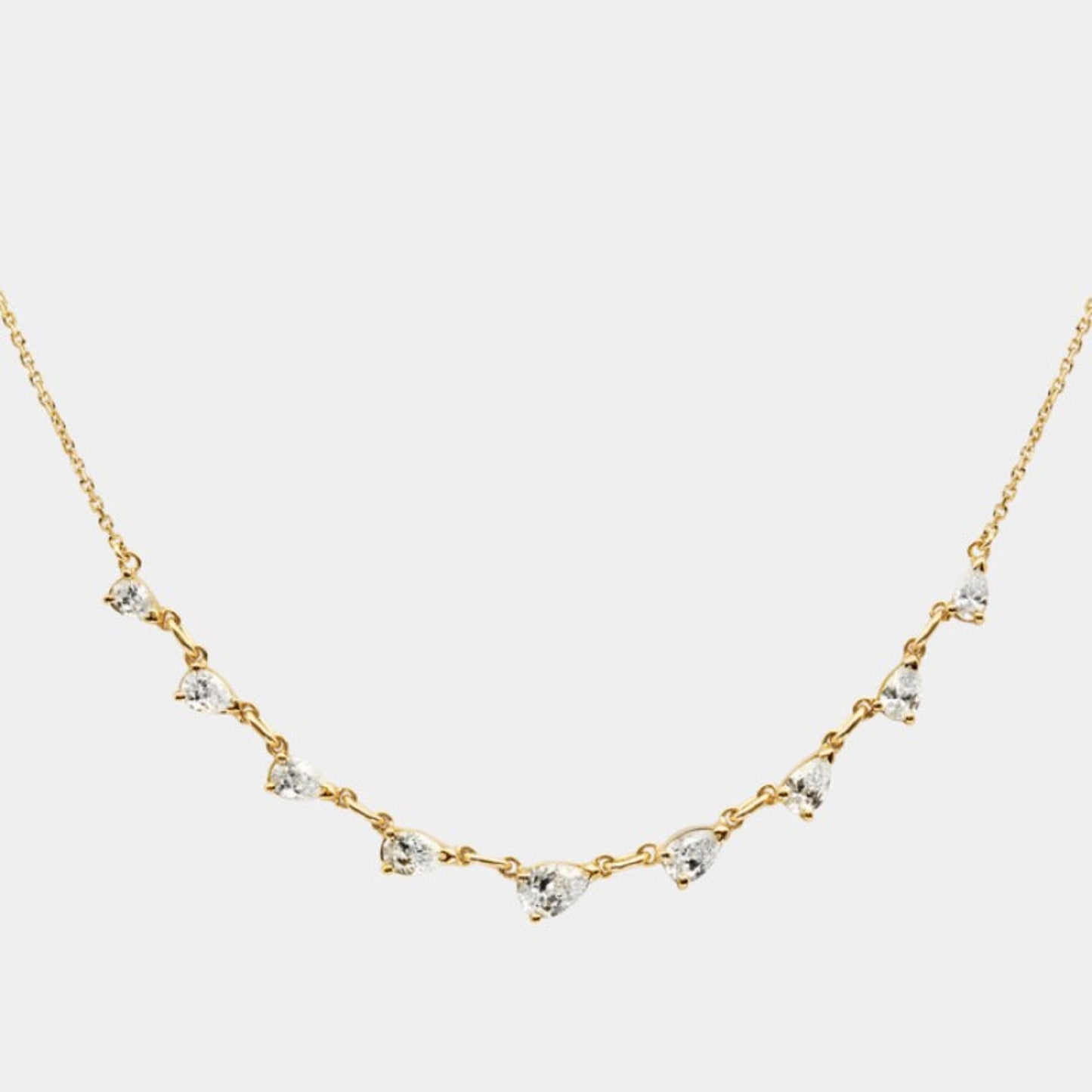 Inlaid Zircon Brass Necklace