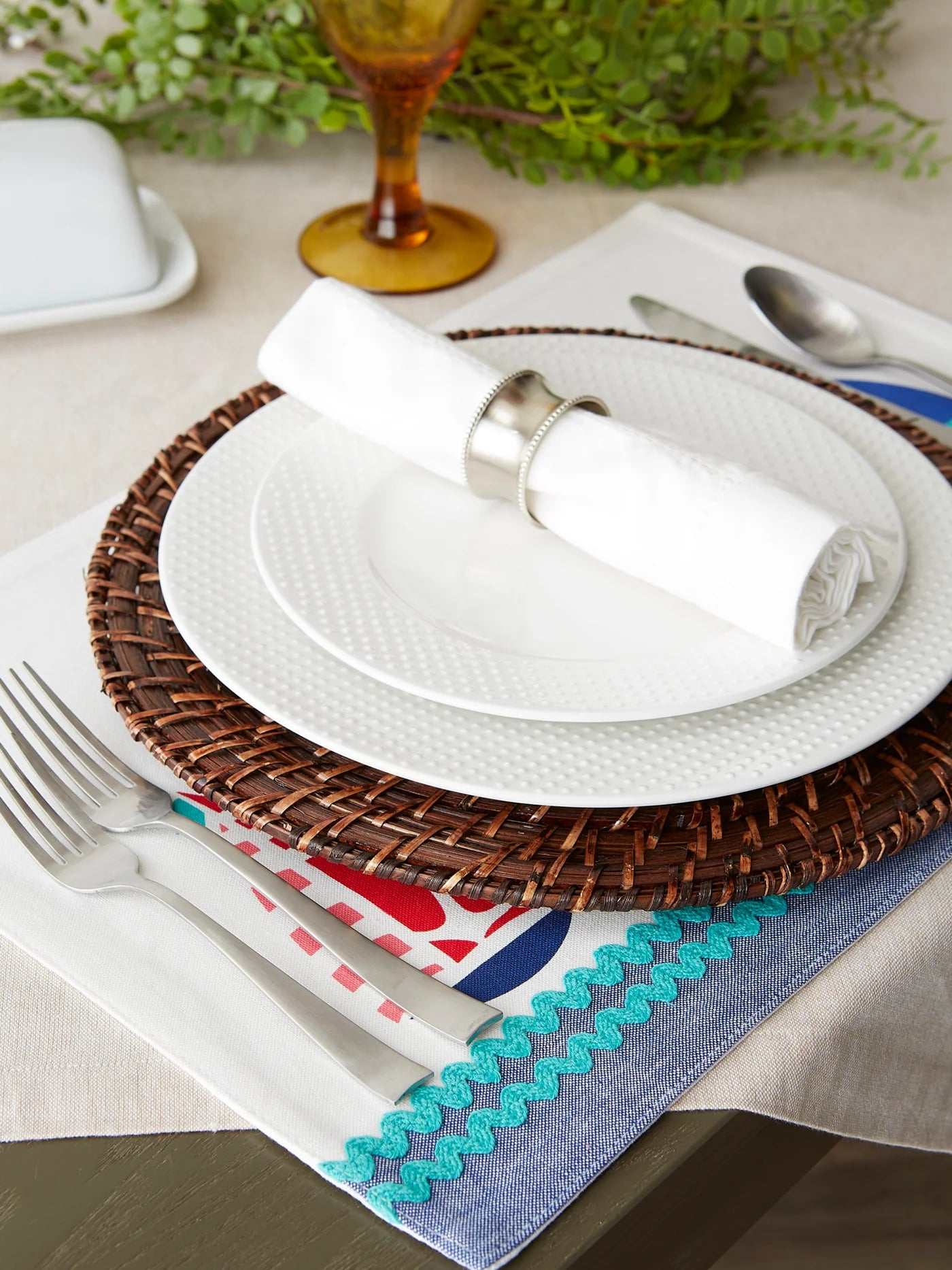 Sailboats Emb Placemat S/6