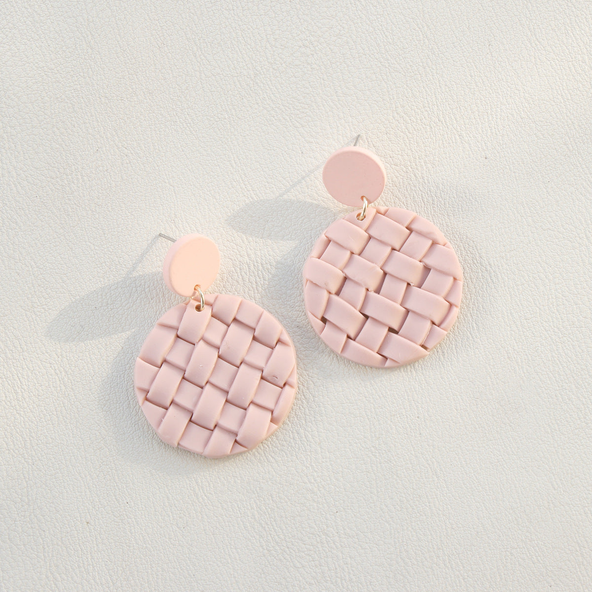 Soft Pottery Round Braided Earrings
