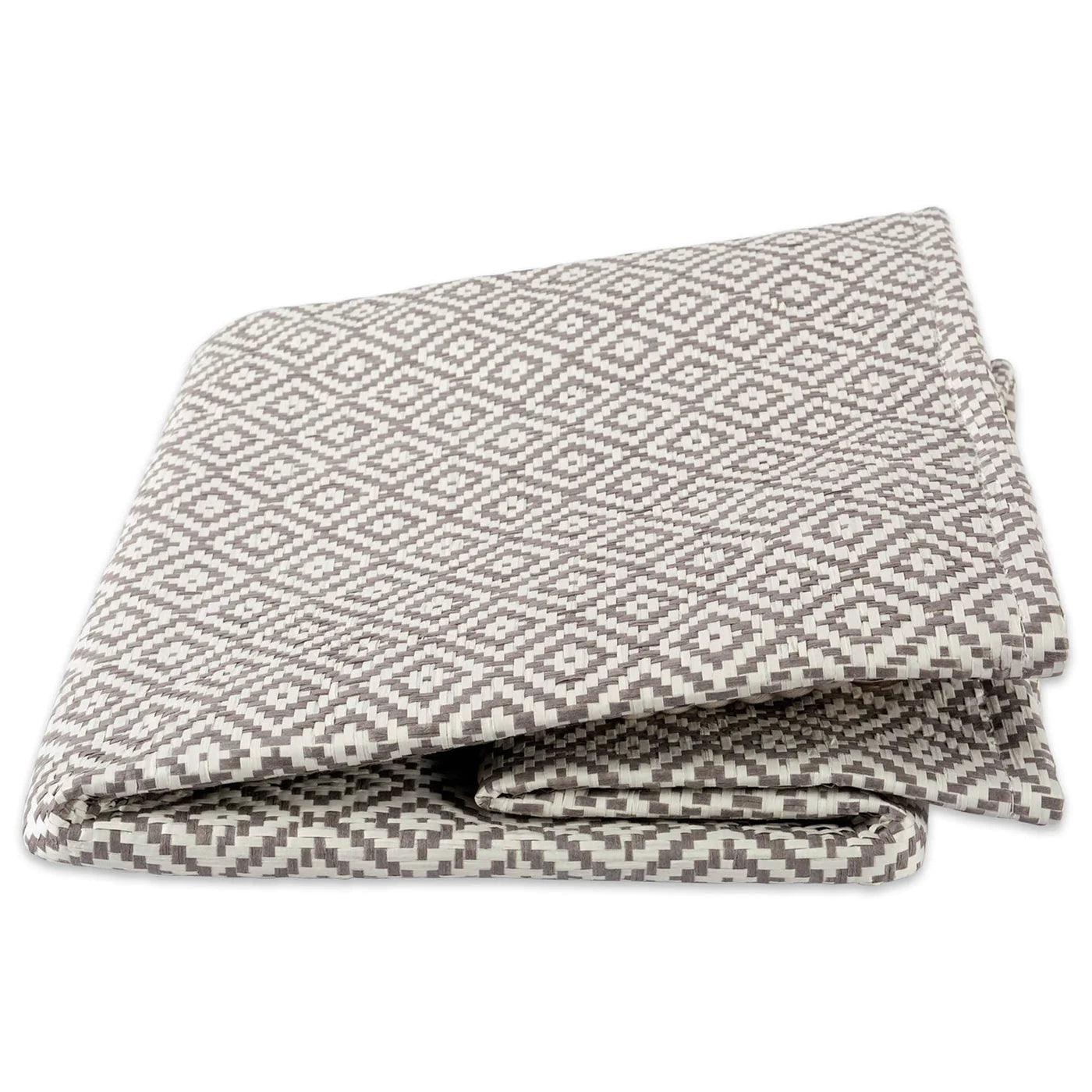 Paper Bin Diamond Basketweave Stone/Black Rectangle Medium 15X10X12