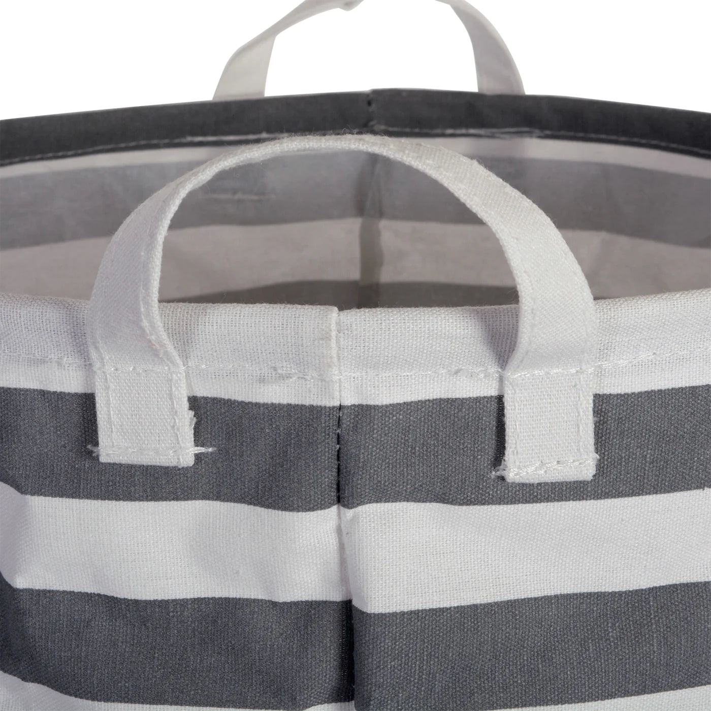 Pe Coated Cotton/Poly Laundry Bin Stripe Gray Rectangle Asst Small Set/3