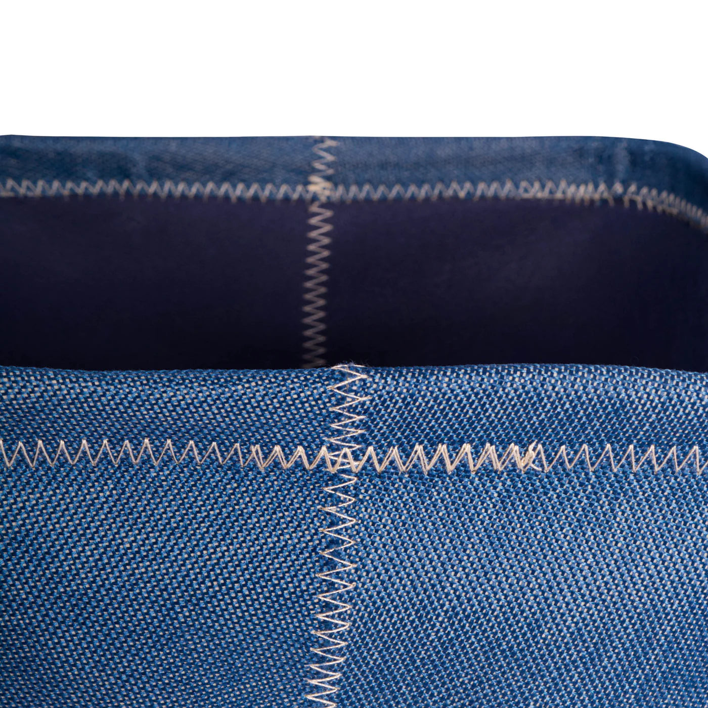 Poly Bin Zig-Zag Stitch Variegated Blue Trapezoid 12X10X8 Set/2