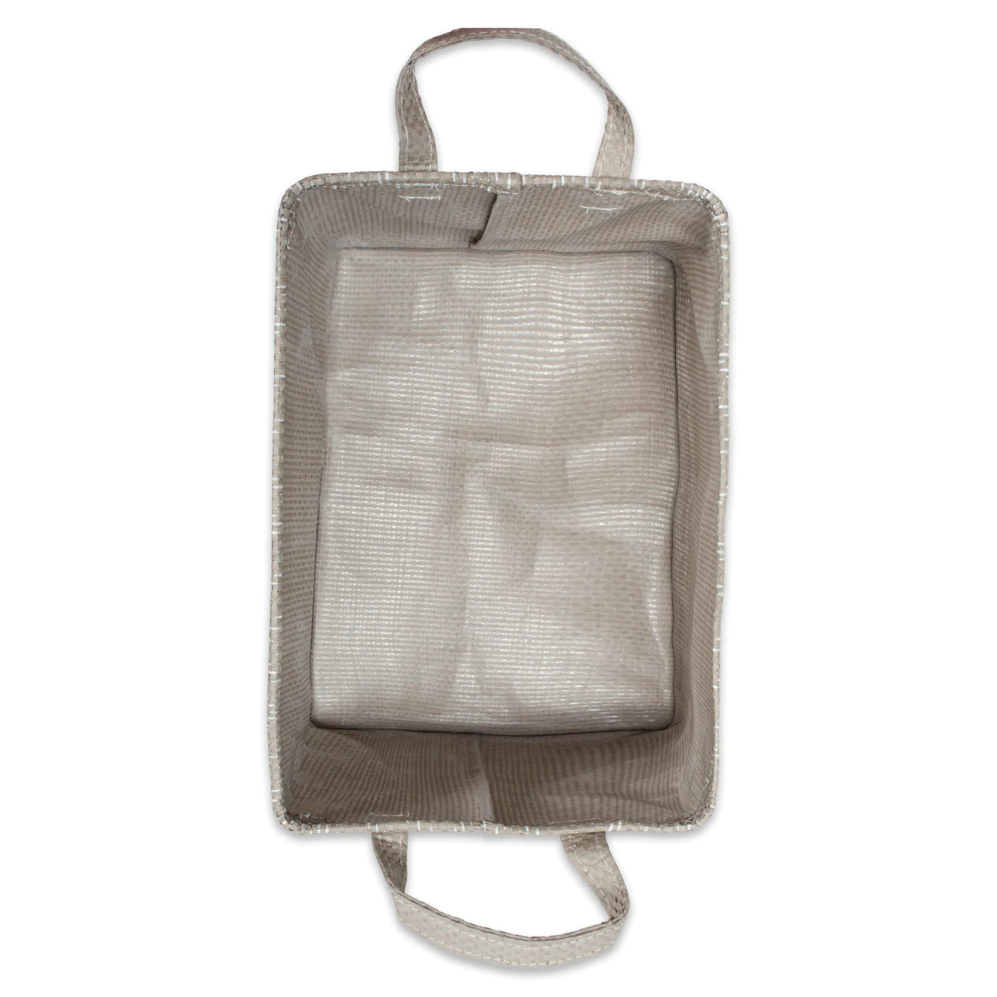 Pe Coated Woven Paper Laundry Bin Tribal Chevron Stone/Cream Rectangle Large 16X12.5X9.5 Set/2