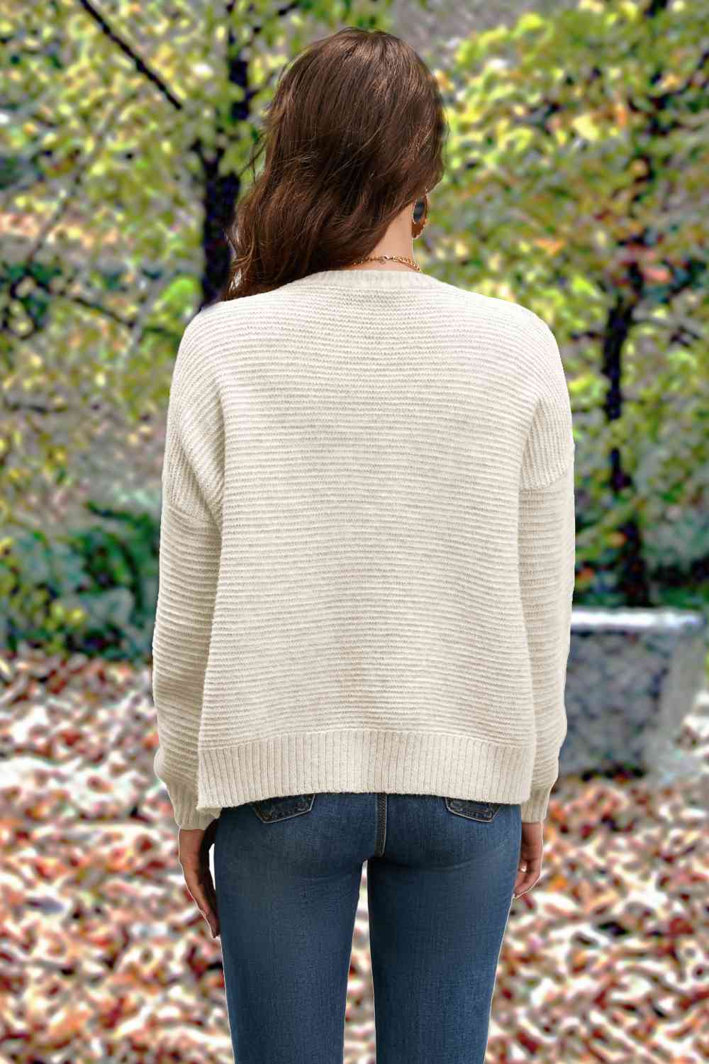 Button Front Long Sleeve Cardigan