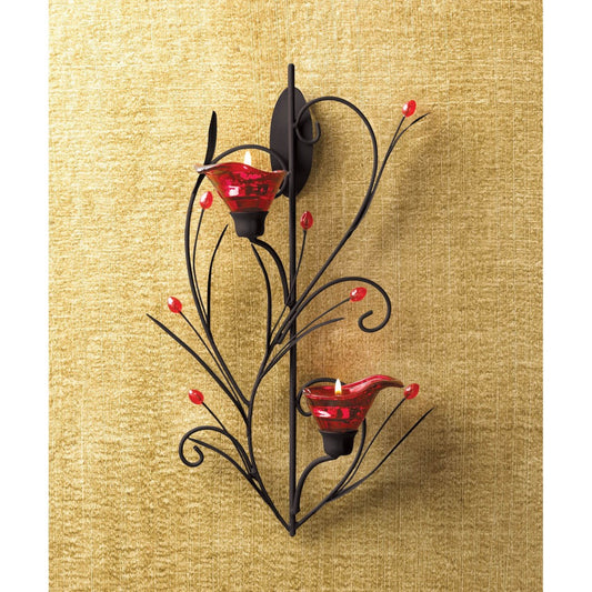Ruby Blossom Tealight Sconce