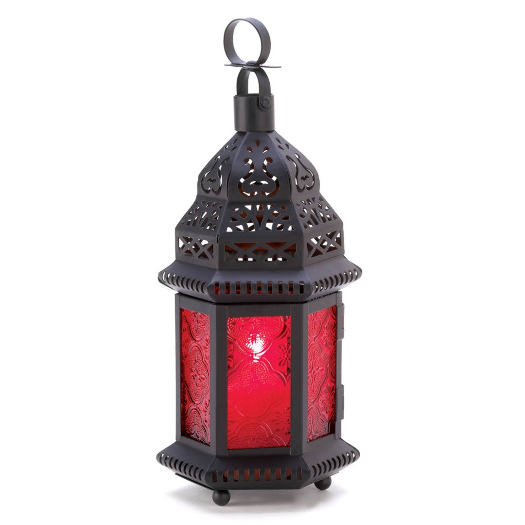 Red Glass Moroccan Lantern