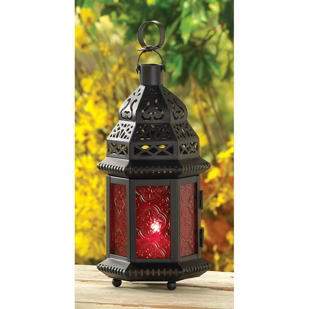 Red Glass Moroccan Lantern
