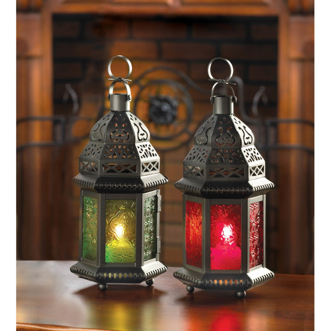 Red Glass Moroccan Lantern