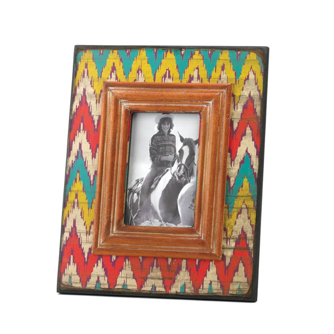 Ikat Chevron Wood Photo Frame