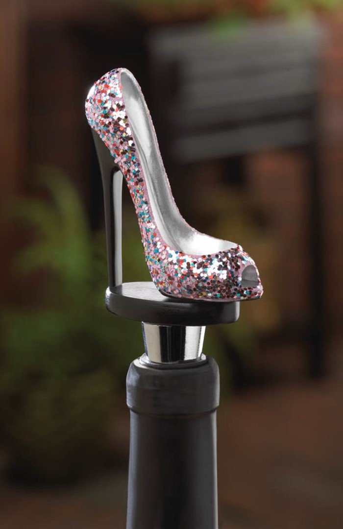 Glitter Shoe Bottle Stopper