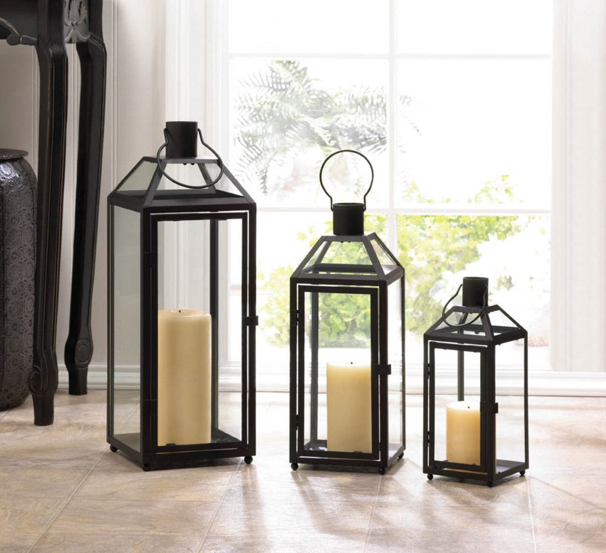Midtown Large Black Lantern