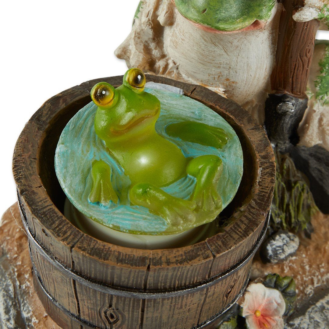 Solar Rotating Frog Garden Decor