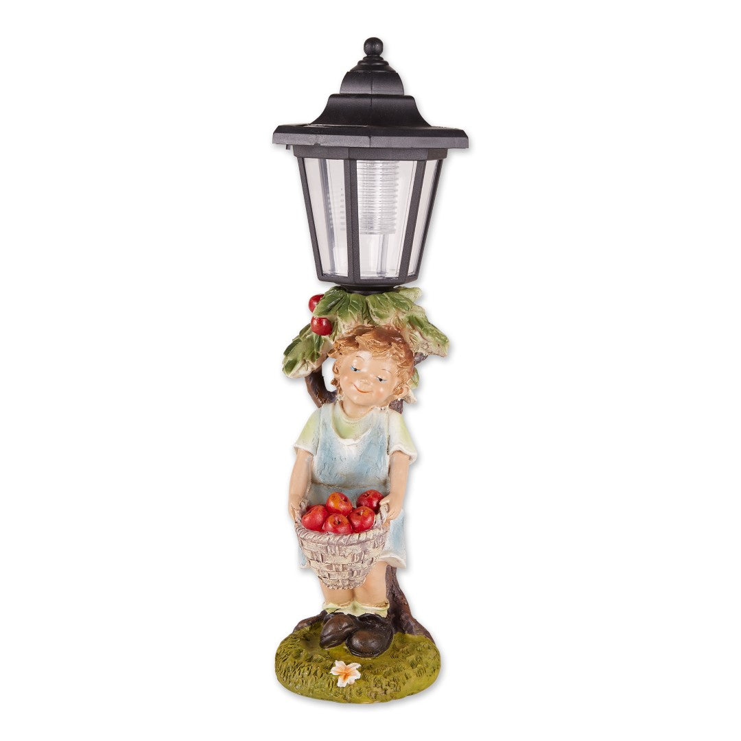Apple Basket Solar Street Light Statue