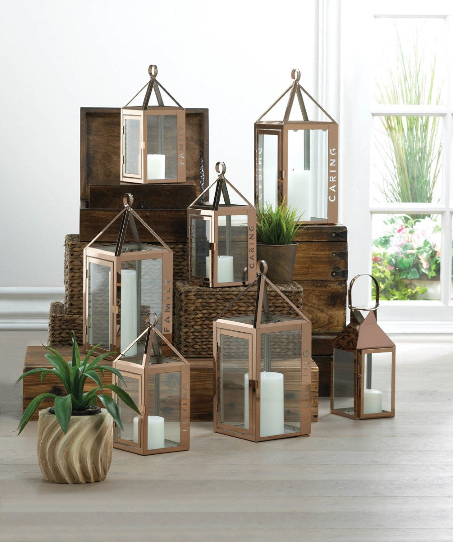 Rose Gold Candle Lantern