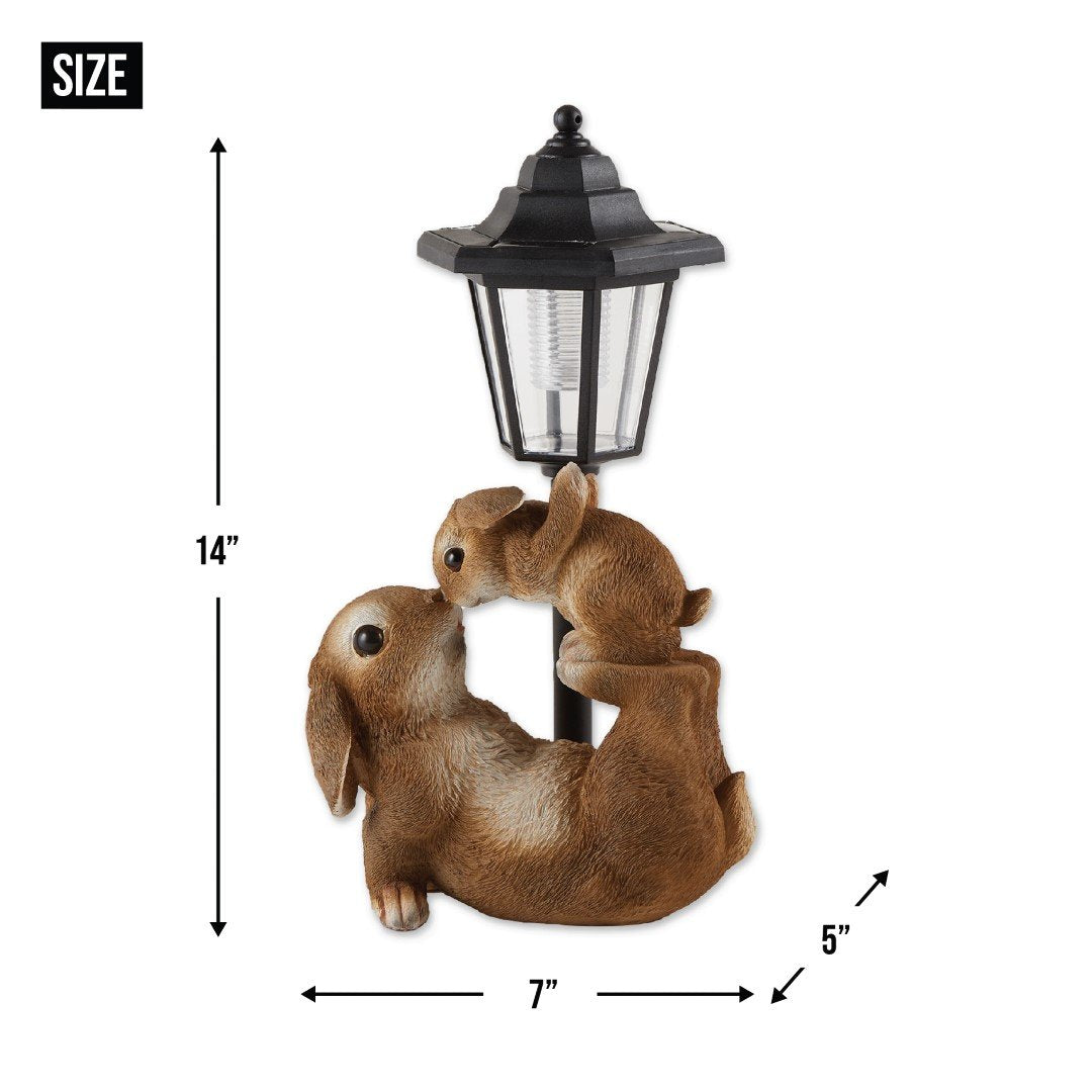 Adorable Mom And Baby Rabbit Solar Lamp