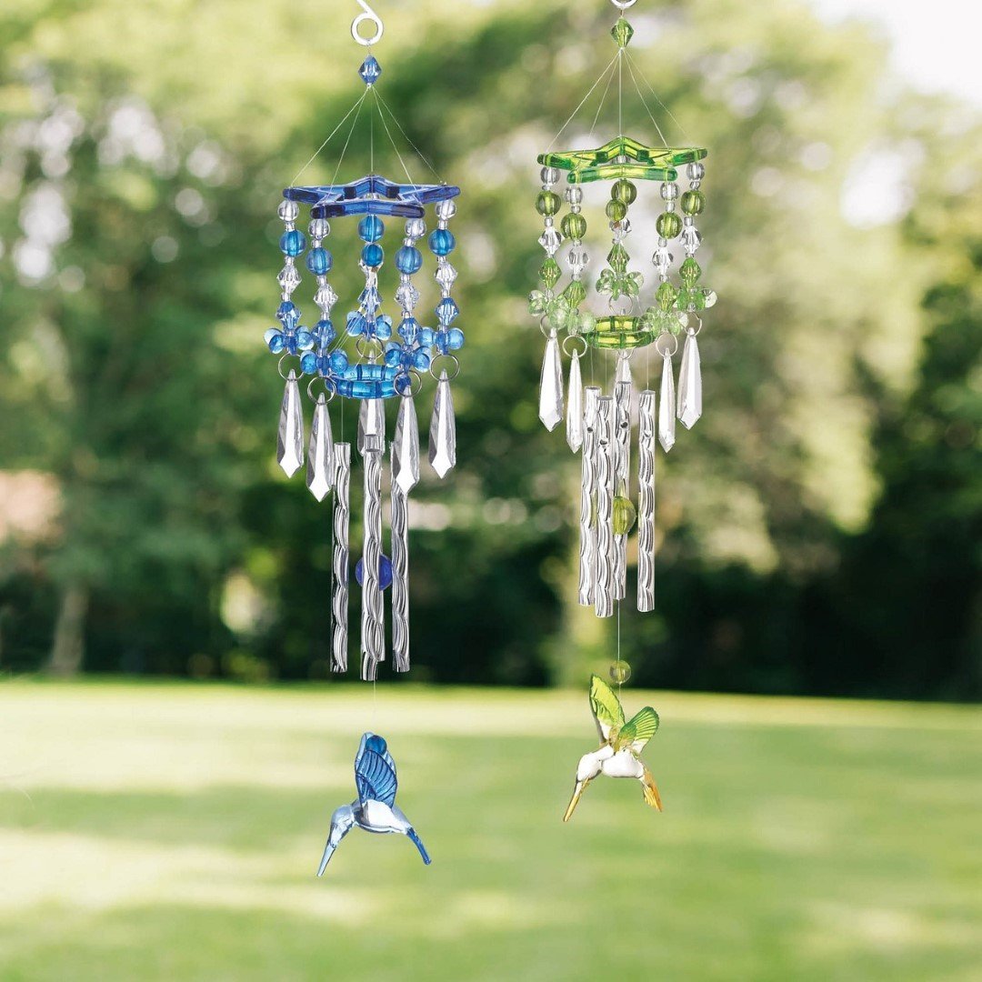 Blue Hummingbird Wind Chimes