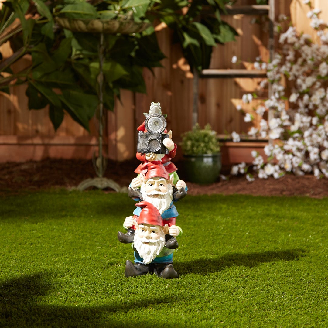 Stacked Solar Gnome Figurine