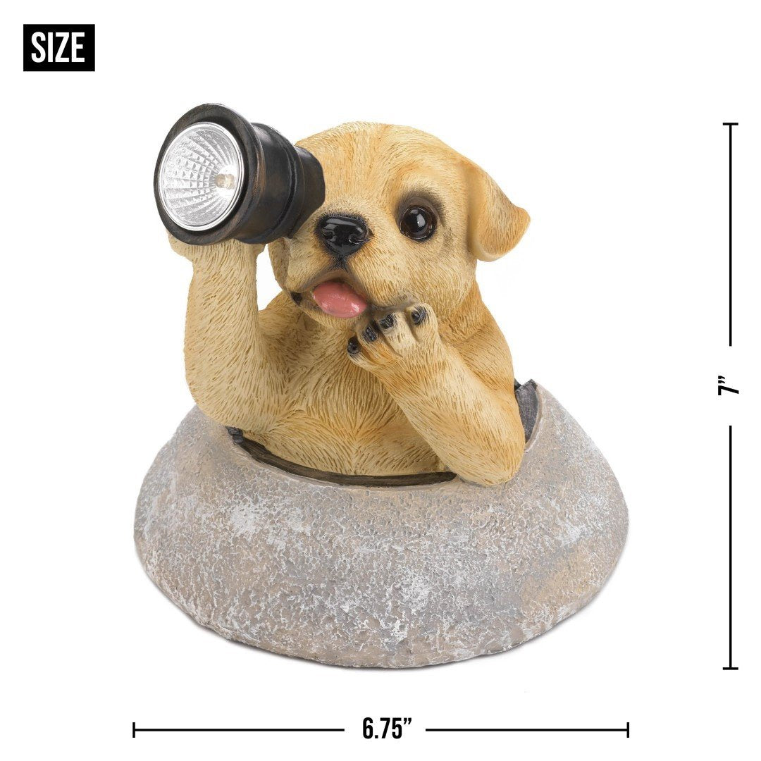 Puppy With Telescope Solar Light