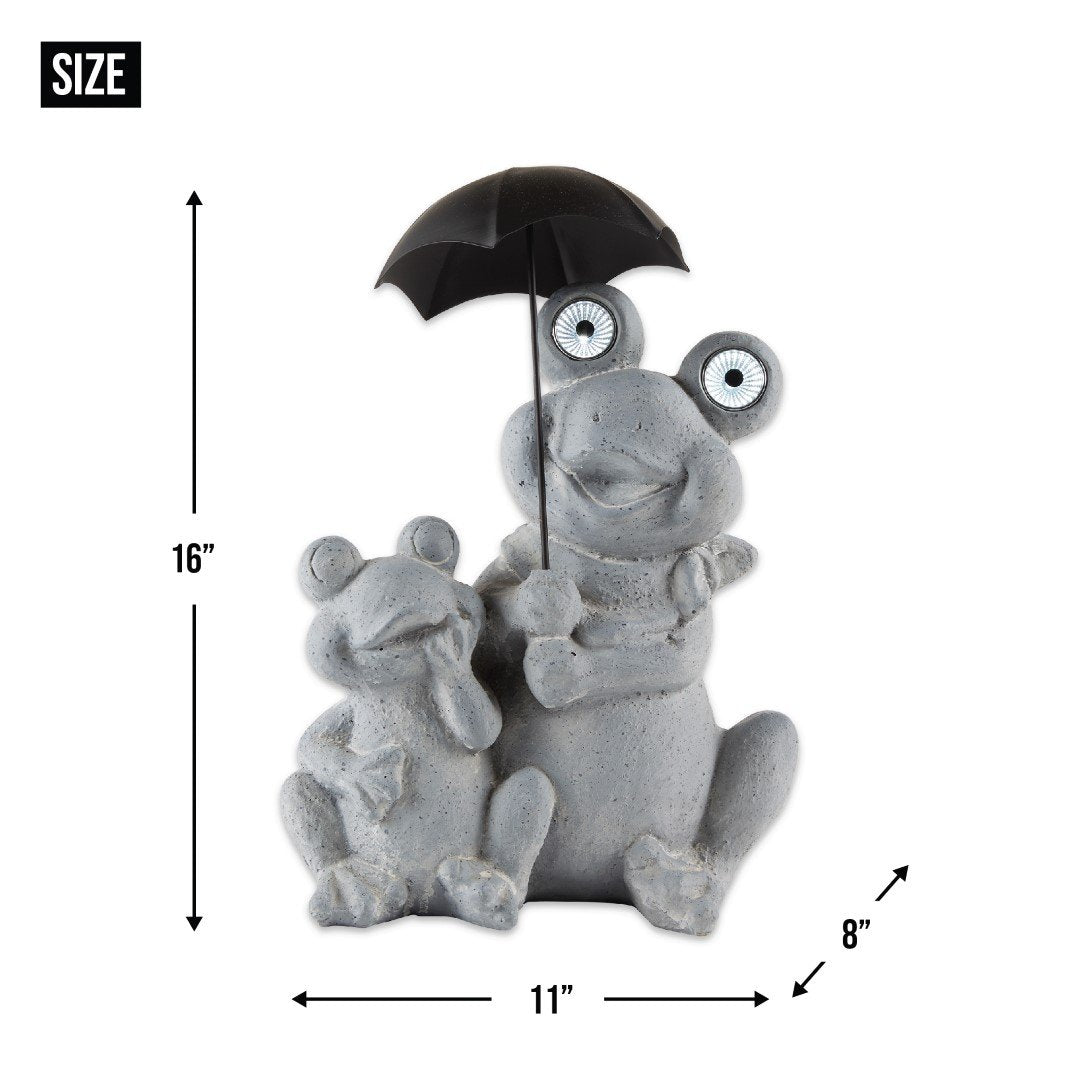 Frogs Under Umbrella Solar Decoration