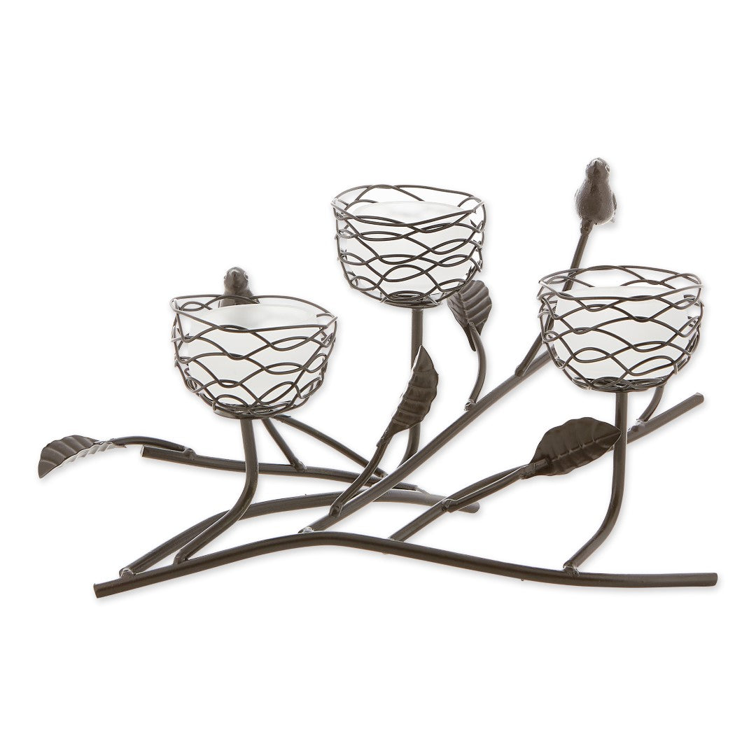 Triple Tealight Birdies Candleholder