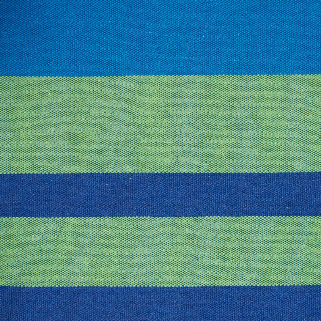 Blue Lagoon Stripe Hammock Chair With Fringe Trim