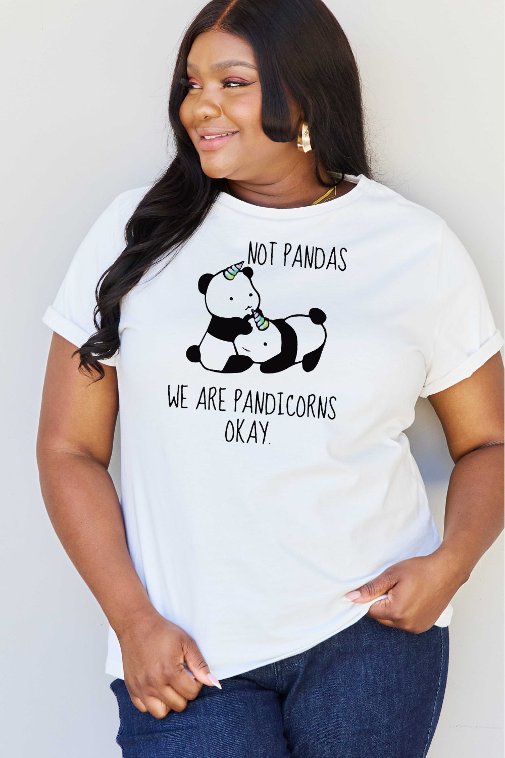 Simply Love Full Size Pandicorn Graphic Cotton T-Shirt