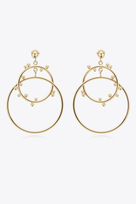 18K Gold-Plated Double Hoop Drop Earrings