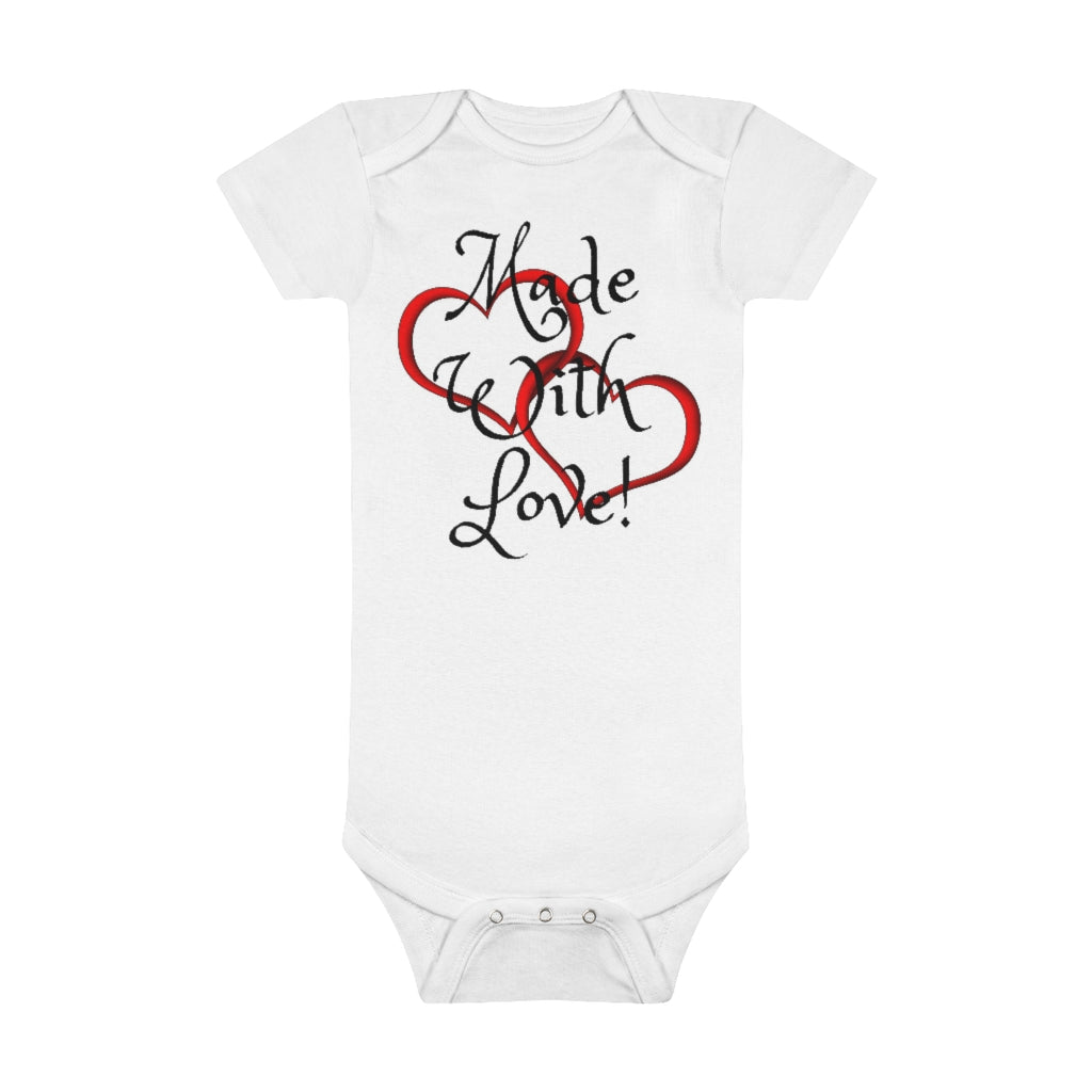 Made With Love Heart Baby Short Sleeve Onesie®