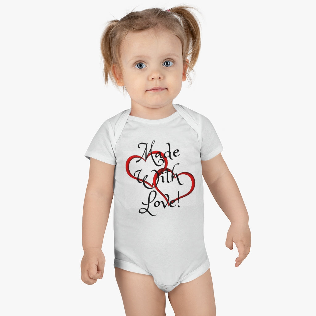 Made With Love Heart Baby Short Sleeve Onesie®