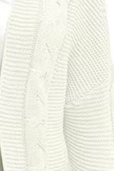 Open Front Cable-Knit Cardigan