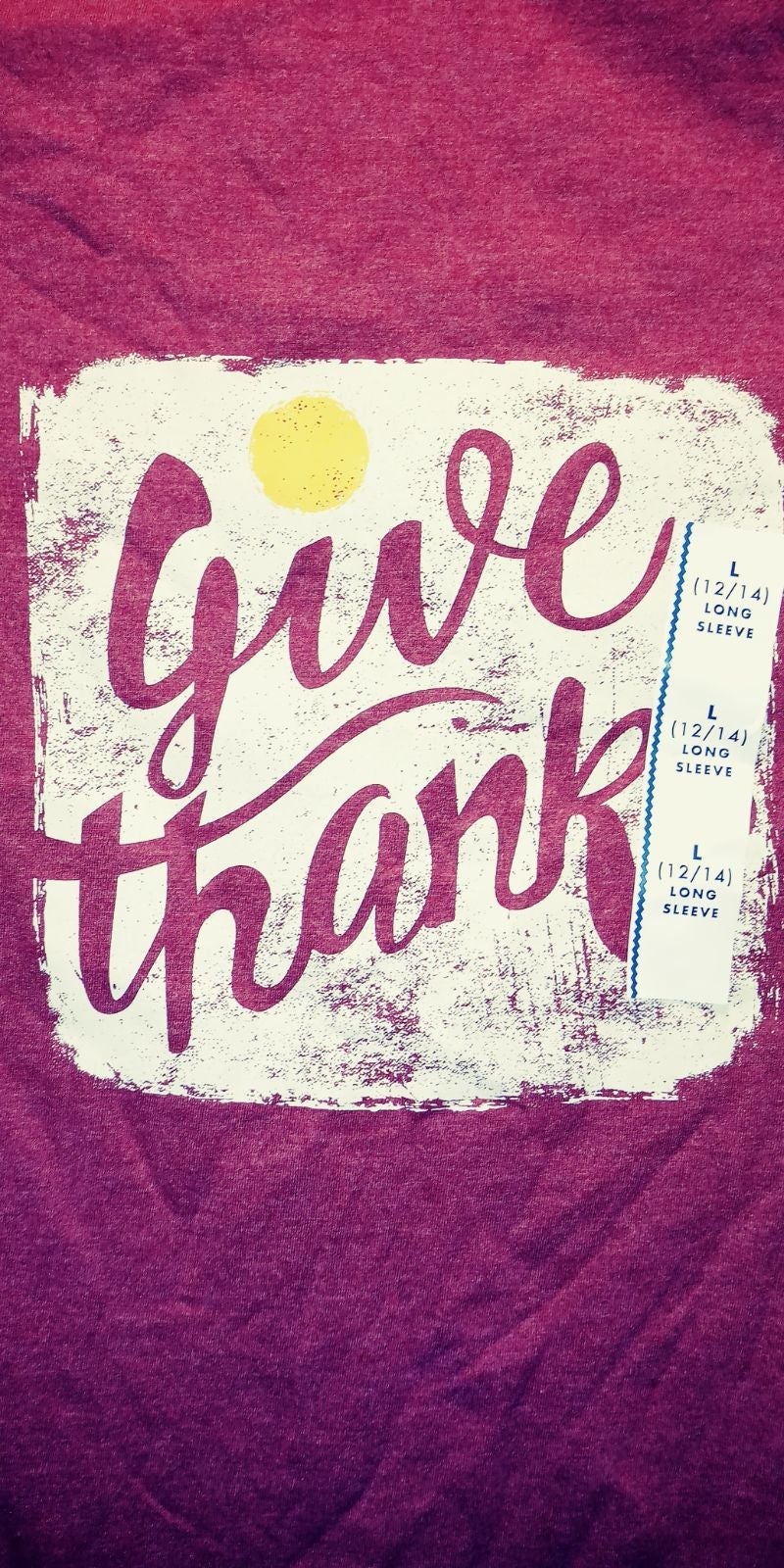 "Give Thanks" T-Shirt Sz. L (12-14)