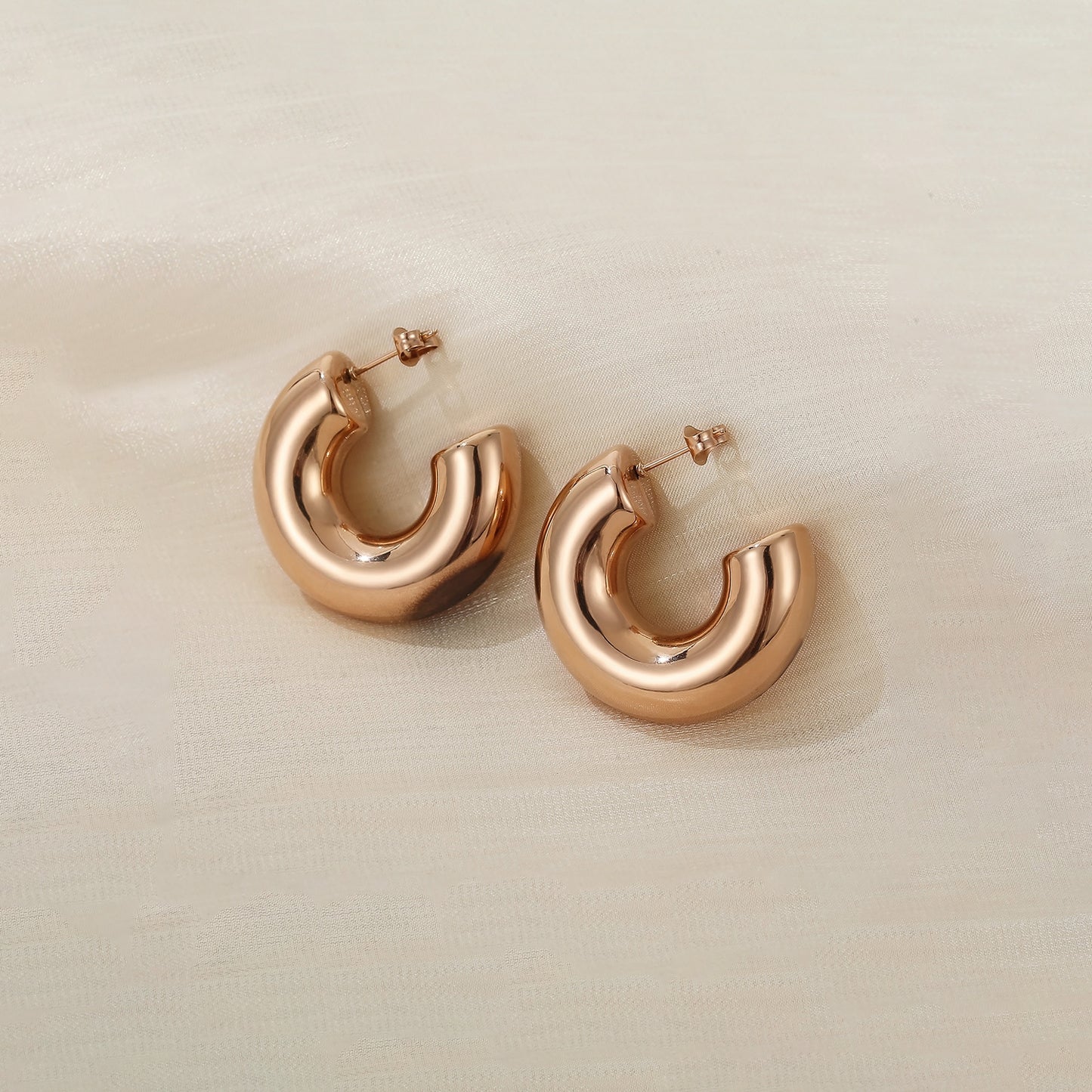 Stainless Steel C-Hoop Earrings