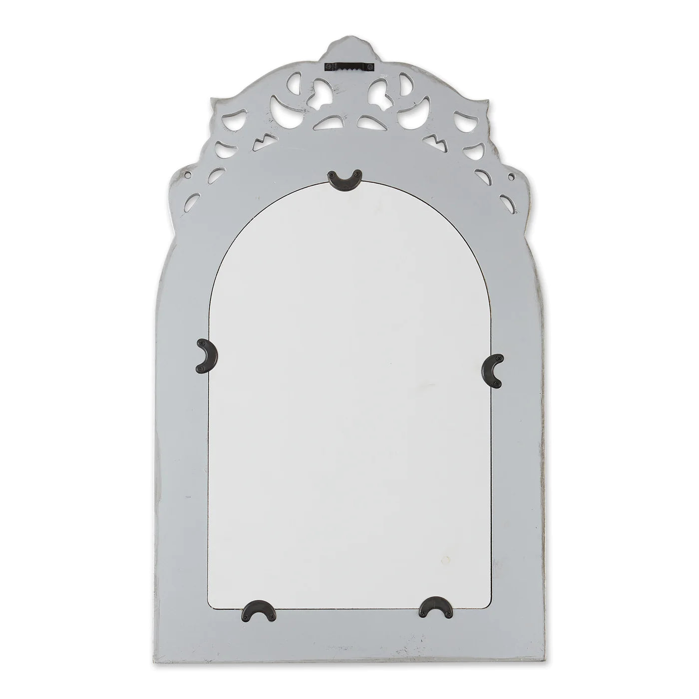 ARCHED-TOP ANTIQUE SILVER WALL MIRROR