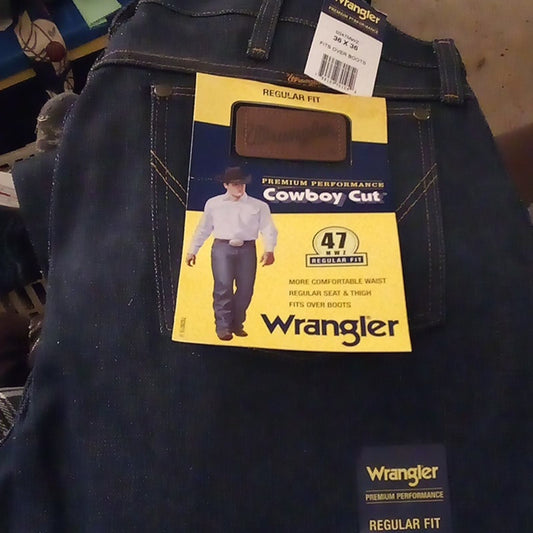 NWT - Wrangler Regular Fit Cowboy Cut Premium Performance 47MWZ - Size 36x36