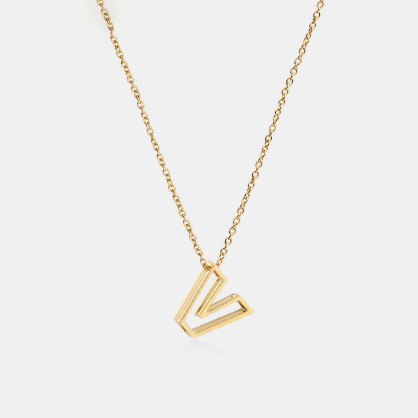 Stainless Steel Letter Pendant Necklace