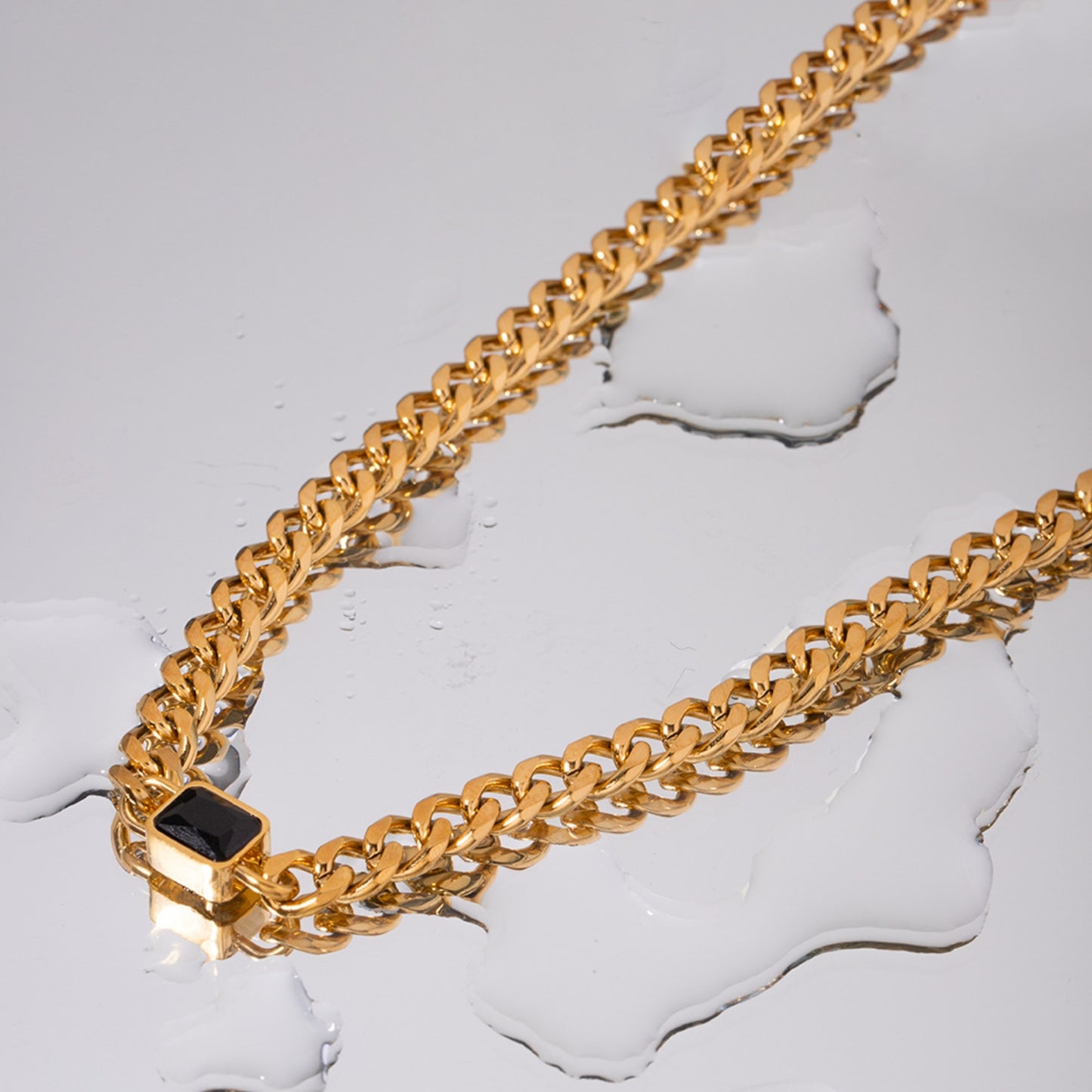 Zircon 18K Gold-Plated Chunky Chain Necklace