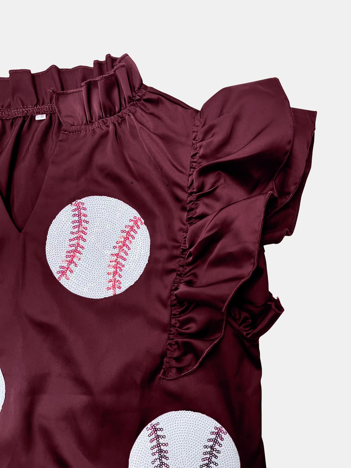 MeiMei Sequin Baseball Notched Cap Sleeve Mini Dress