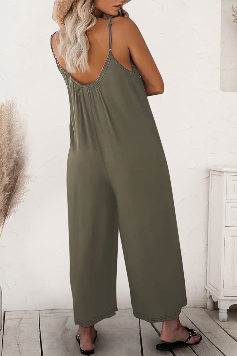 Scoop Neck Spaghetti Strap Jumpsuit