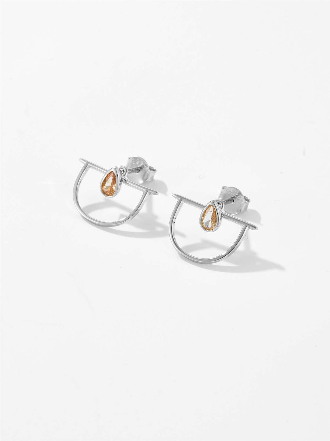 925 Sterling Silver Inlaid Zircon Earrings