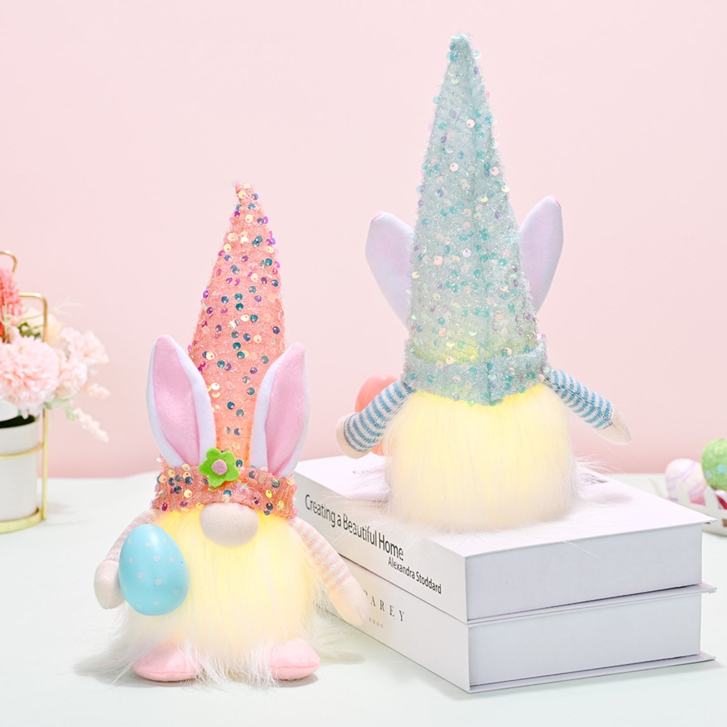 Easter Sequin Pointed Hat Faceless Gnome