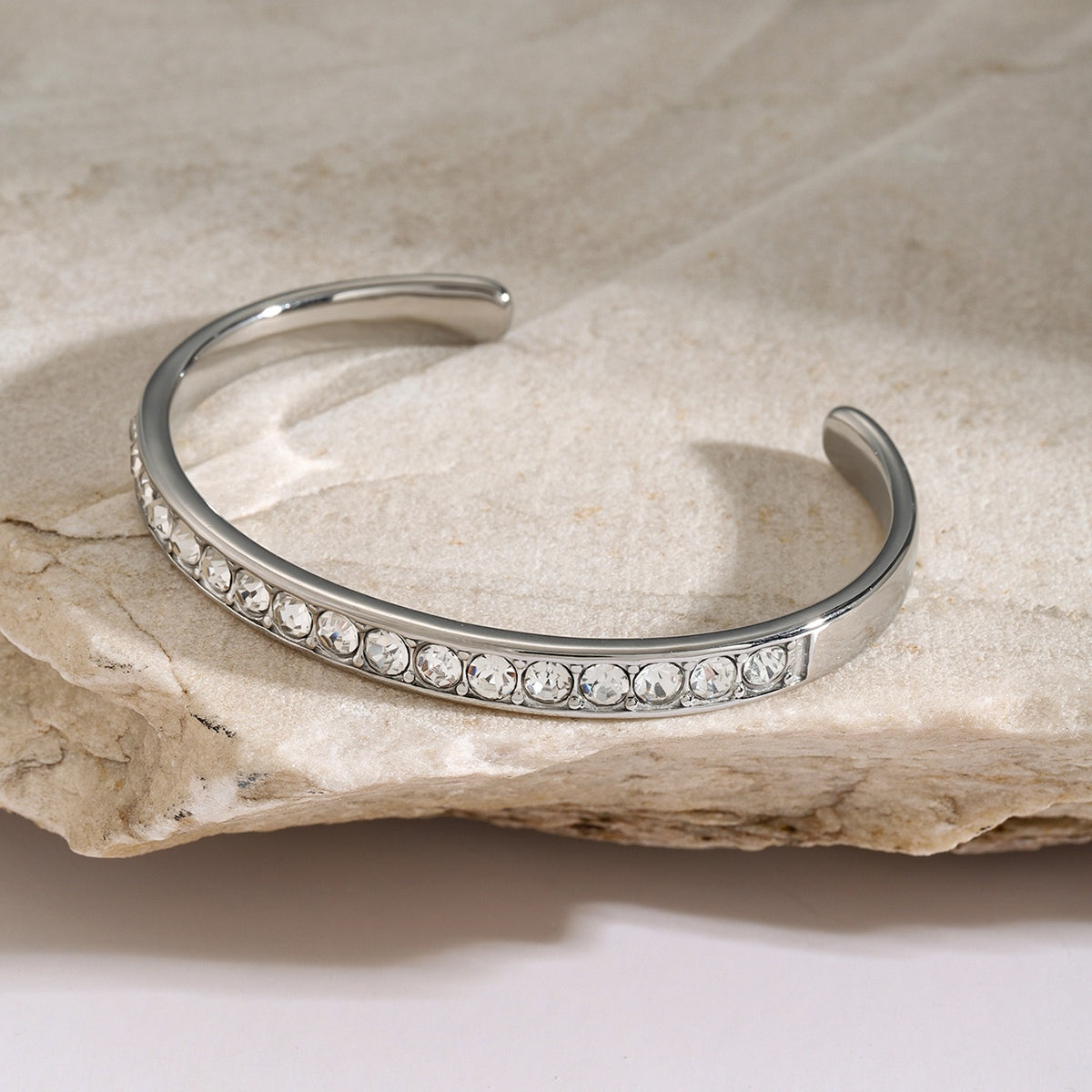 Stainless Steel Inlaid Zircon Bracelet