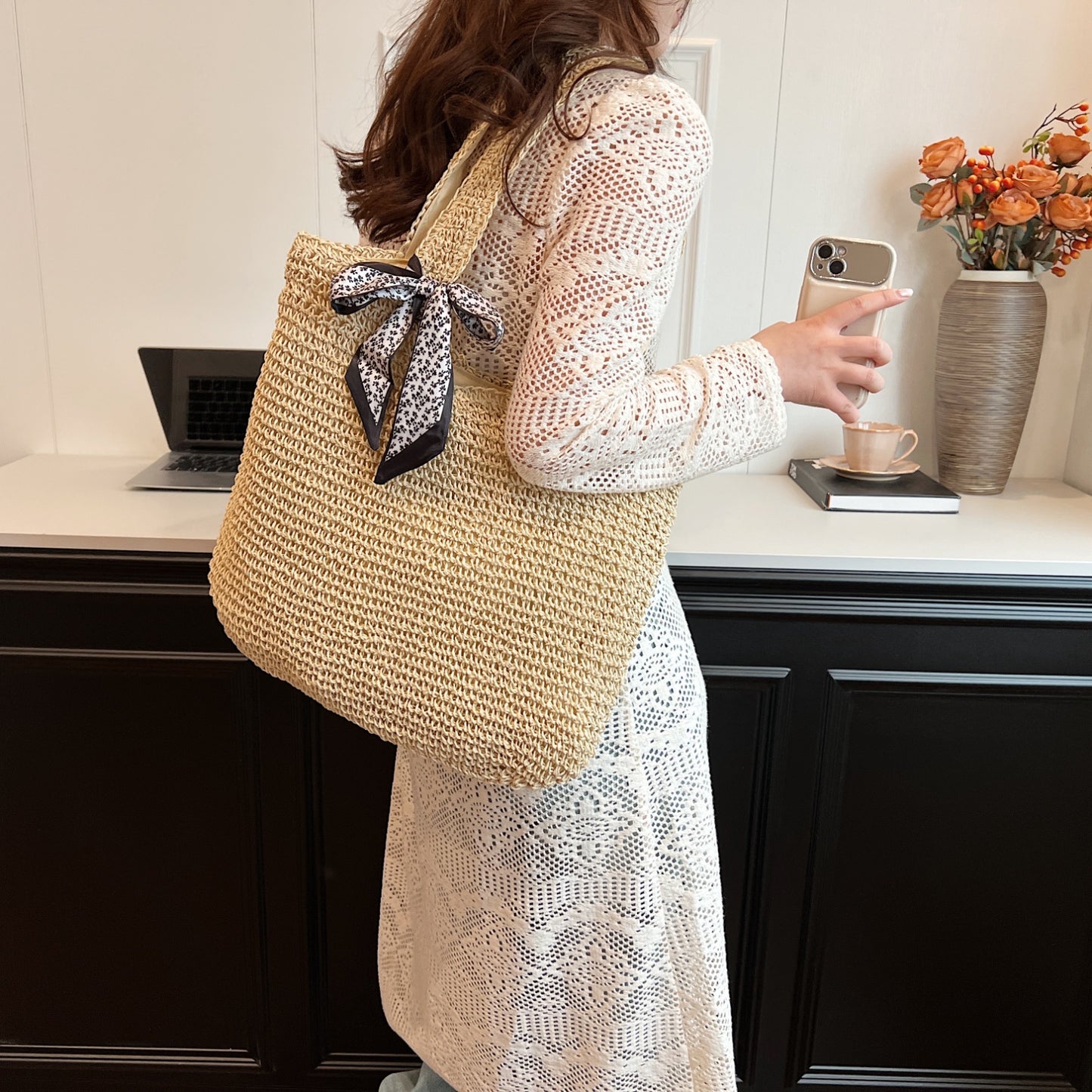 Straw Woven Tote Bag