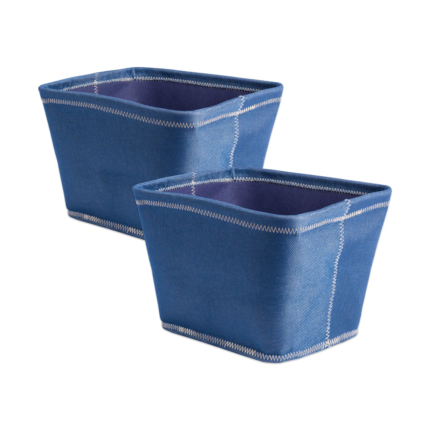 Poly Bin Zig-Zag Stitch Variegated Blue Trapezoid 12X10X8 Set/2 