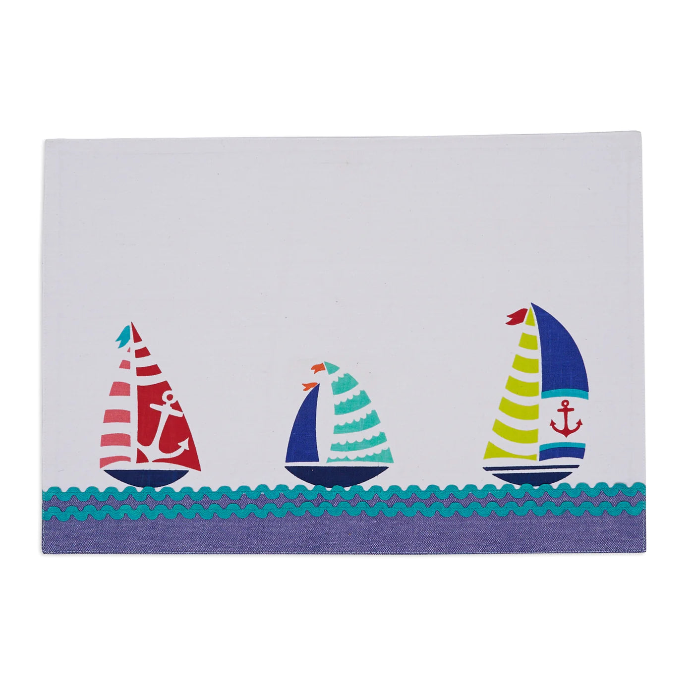 Sailboats Emb Placemat S/6 