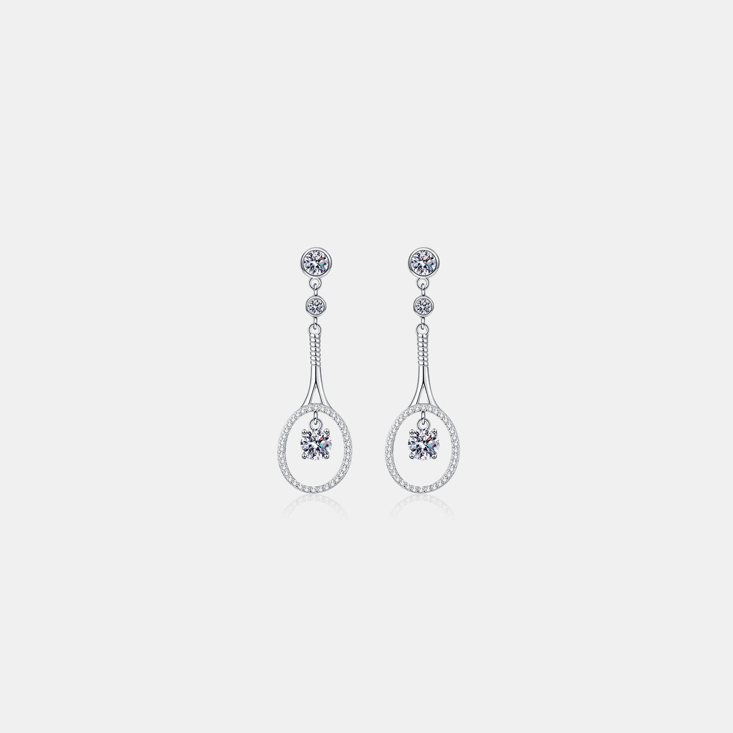 1 Carat Moissanite 925 Sterling Silver Drop Earrings