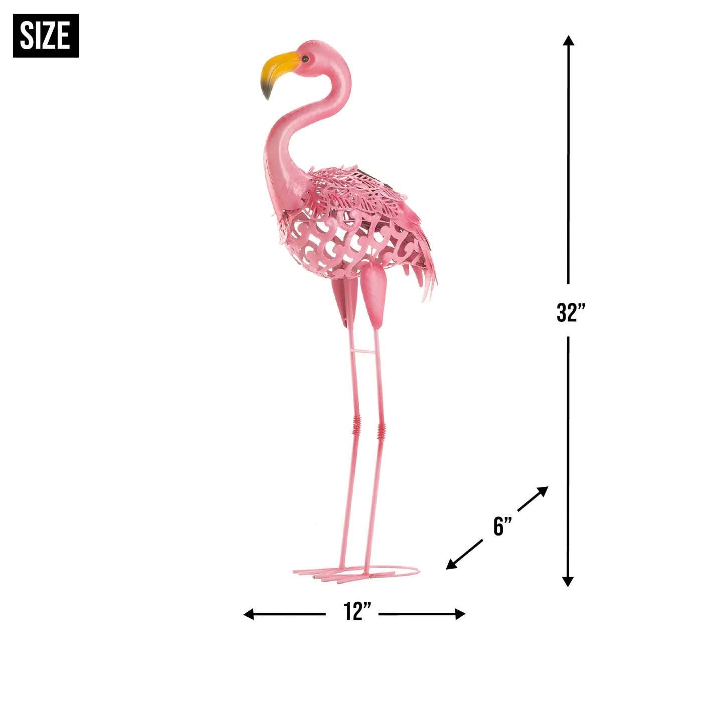 Standing Tall Solar Flamingo Statue 