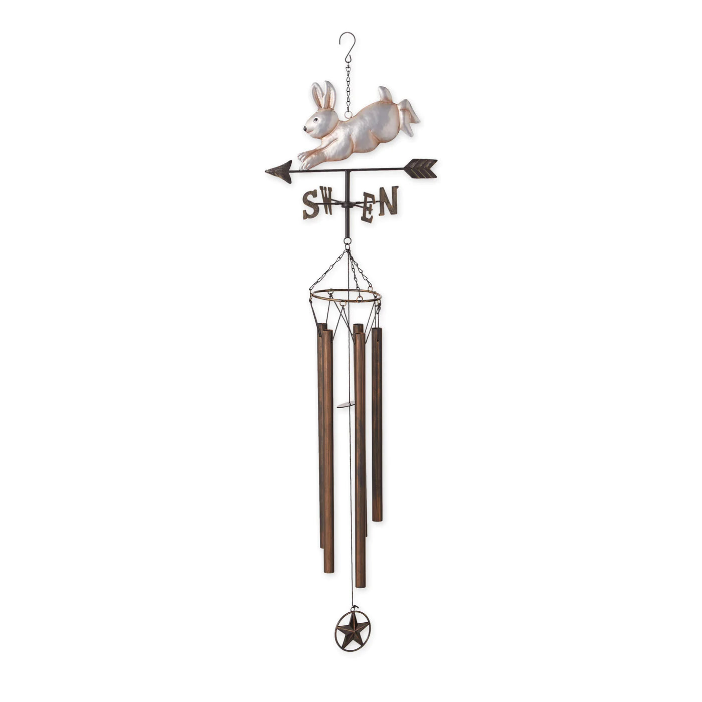 Weathervane Wind Chime - Silver Bunny