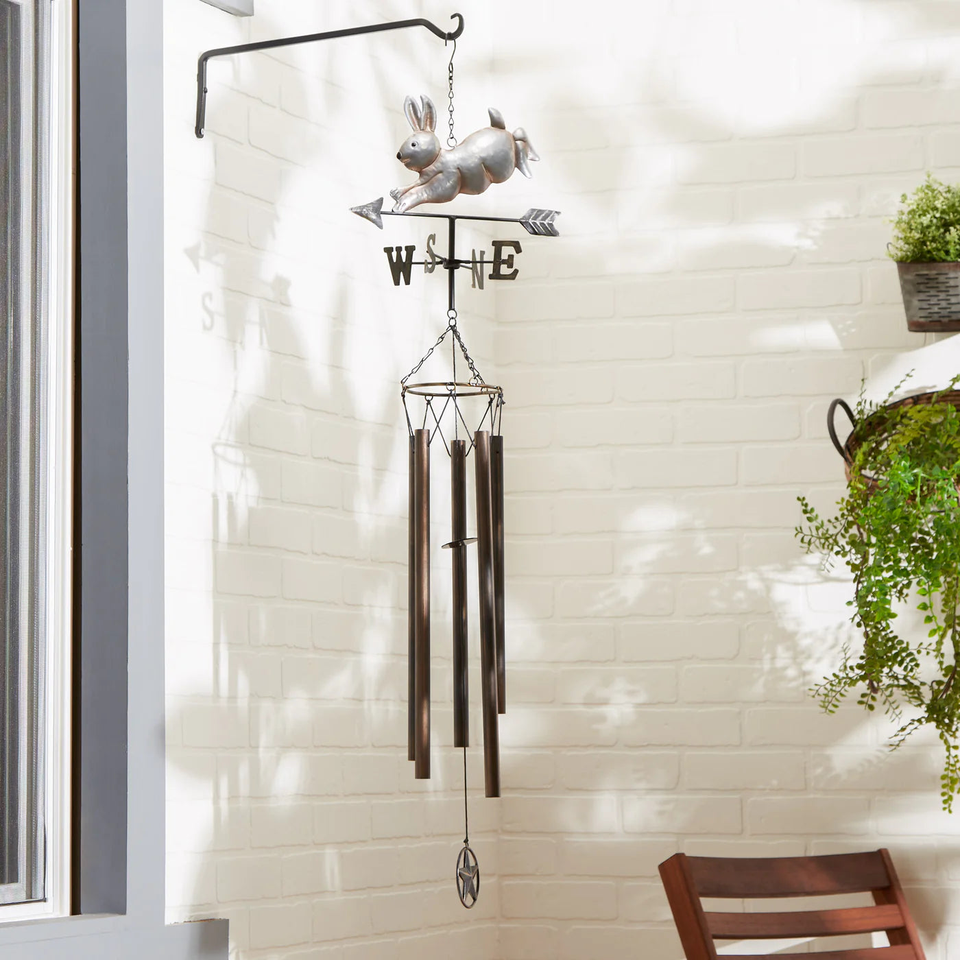 Weathervane Wind Chime - Silver Bunny