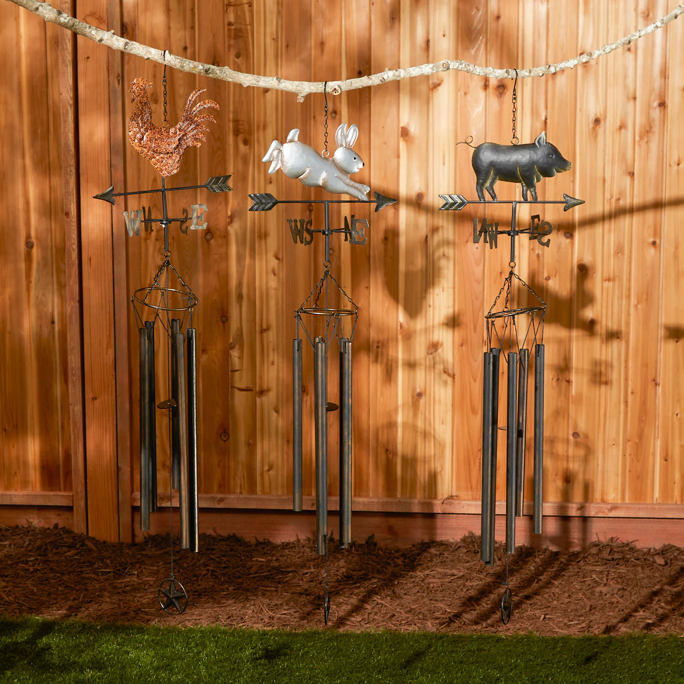 Weathervane Wind Chime - Silver Bunny