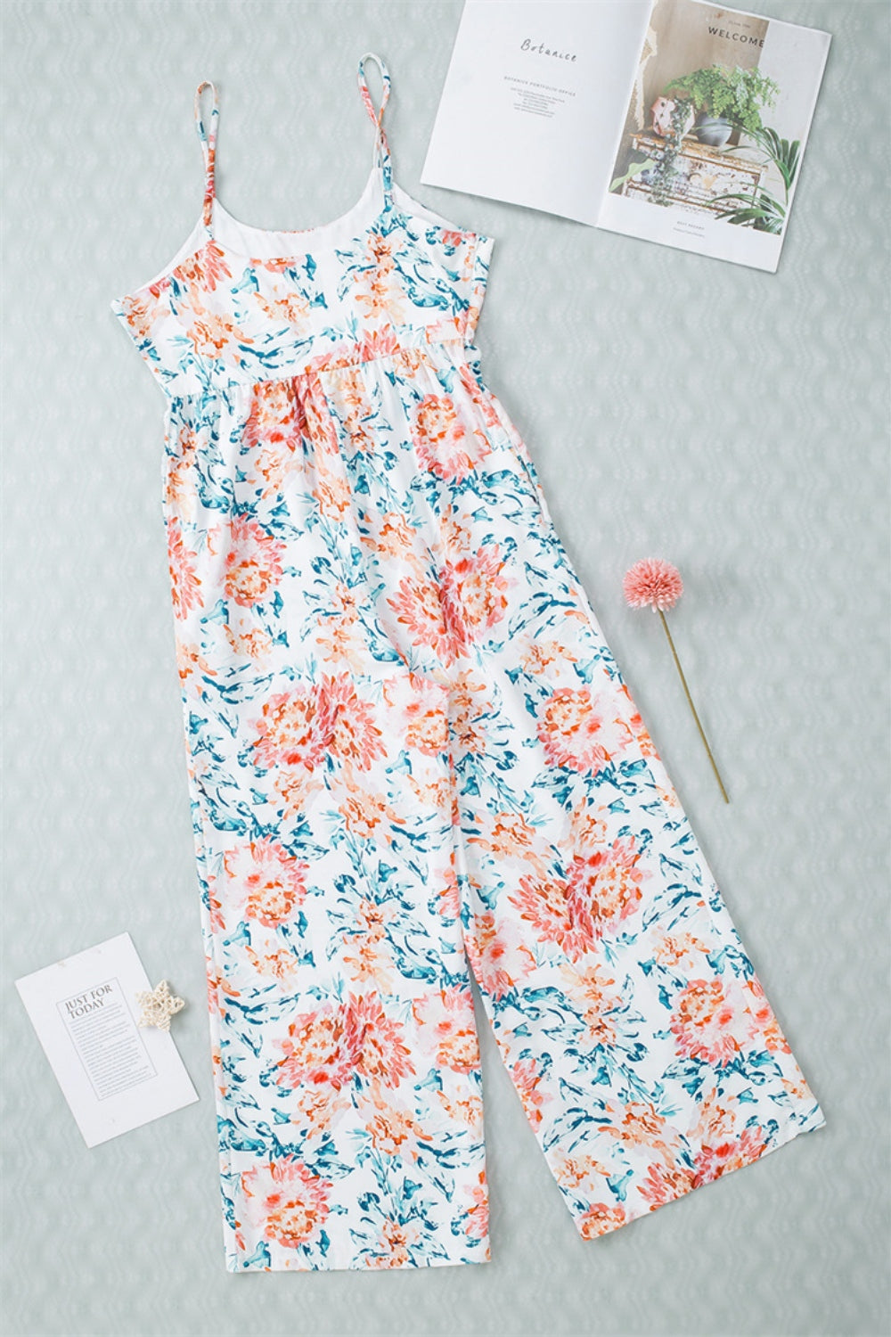 Printed Scoop Neck Wide Leg Jumpsuit